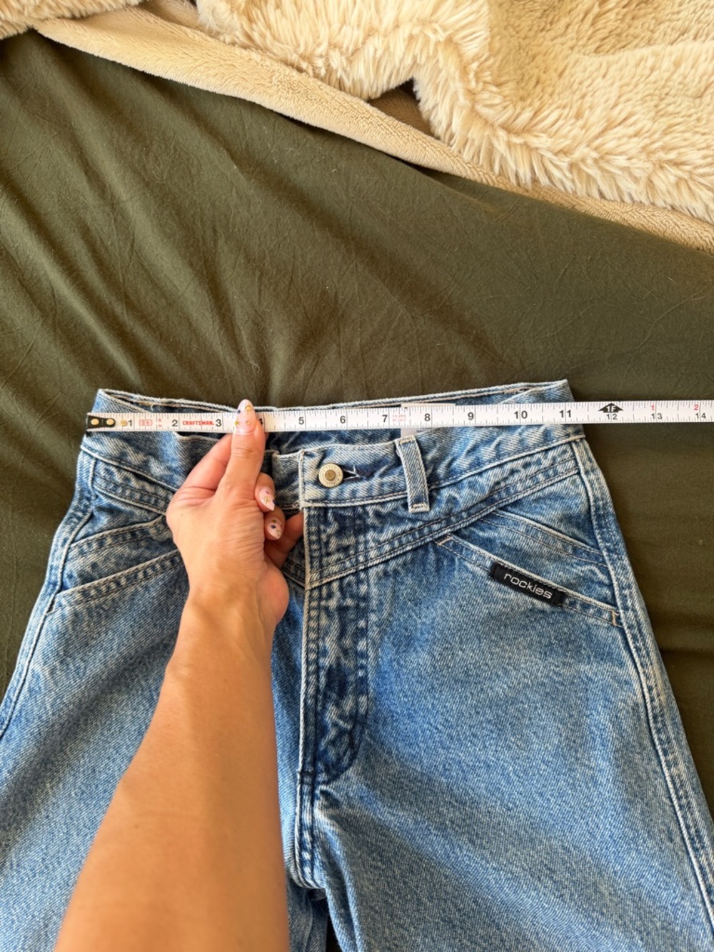 Vintage Rockies western high waist Classic Straight-Leg Blue Jeans - Picture 6 of 8